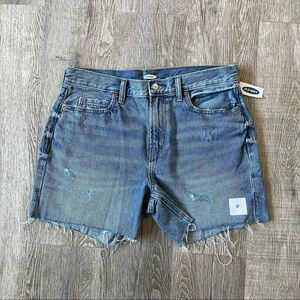 Old Navy Women's High-Waisted Distressed Cut-Off Denim Shorts 5-inch Inseam